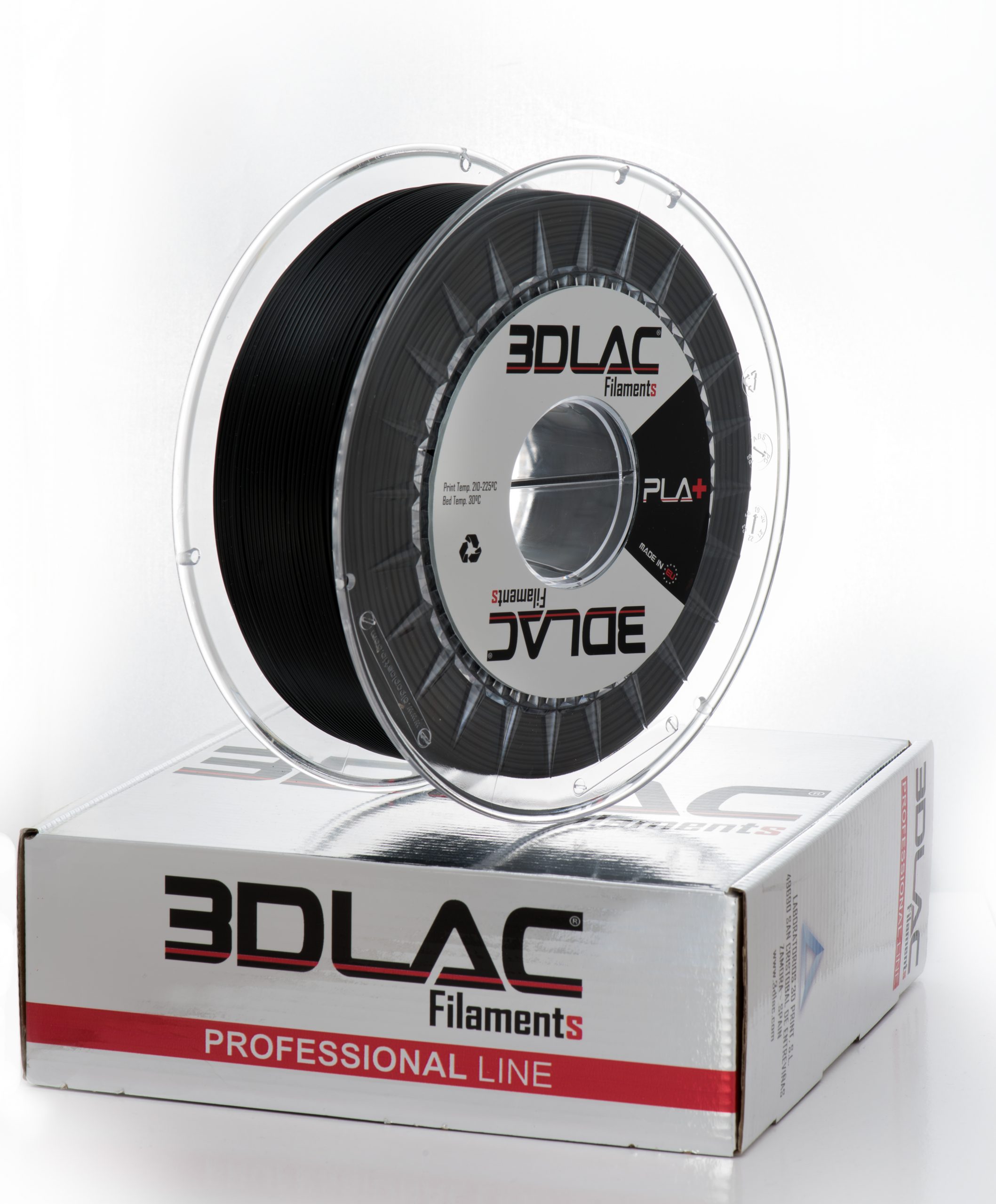 3DLAC PLA+ filament 1 kg (2.2 lbs) - black