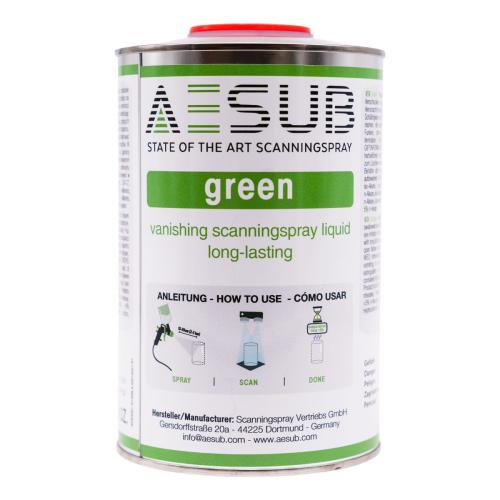 Preparing 3D printing and scanning AESUB green spray for 3D scanning
