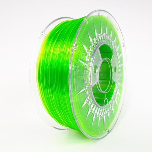 PET - G Devil Design PET-G filament 1.75 mm, 1 kg (2.0 lbs) - bright green transparent